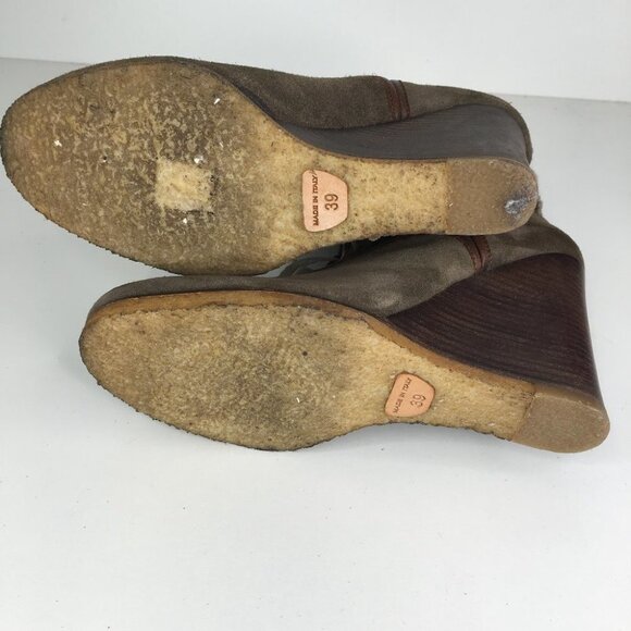 Chloe Suede Sock Heeled Wedge Ankle Boots Size 39 - Picture 7 of 9